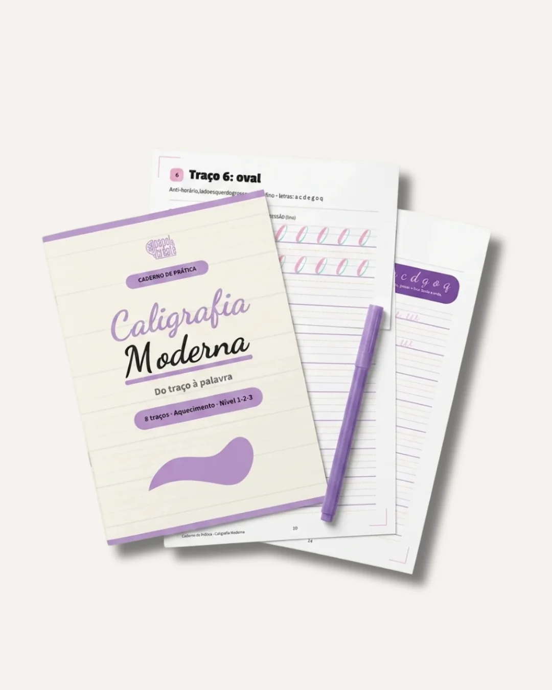 Mockup do caderno de prática de caligrafia imprimível — Papel & Create